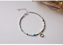 Load image into Gallery viewer, Colorful love moonstone bracelet s925 sterling silver original handmade series bracelet wild sweet cute 6821
