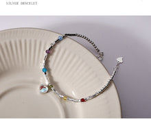 Load image into Gallery viewer, Colorful love moonstone bracelet s925 sterling silver original handmade series bracelet wild sweet cute 6821
