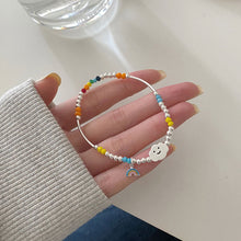 Load image into Gallery viewer, Korean order rainbow cloud bracelet s925 sterling silver handmade stretch rope design sweet color bracelet 6795
