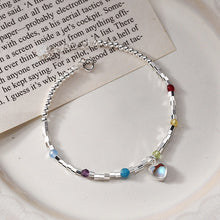 Load image into Gallery viewer, Colorful love moonstone bracelet s925 sterling silver original handmade series bracelet wild sweet cute 6821
