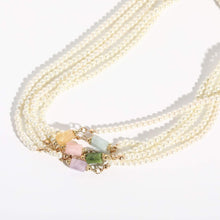 Load image into Gallery viewer, Pearl candy Necklace niche natural stone pendant chocker
