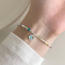 Load image into Gallery viewer, Colorful love moonstone bracelet s925 sterling silver original handmade series bracelet wild sweet cute 6821
