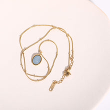 Load image into Gallery viewer, Stars sea blue oval sea blue treasure Necklace titanium steel plated 18K gold chain
