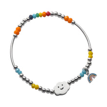 Load image into Gallery viewer, Korean order rainbow cloud bracelet s925 sterling silver handmade stretch rope design sweet color bracelet 6795
