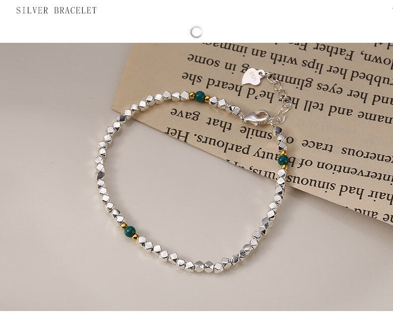 All-over 925 sterling silver crushed silver bracelet female cut face silver bead girlfriend bracelet 2022 new bracelet B6930